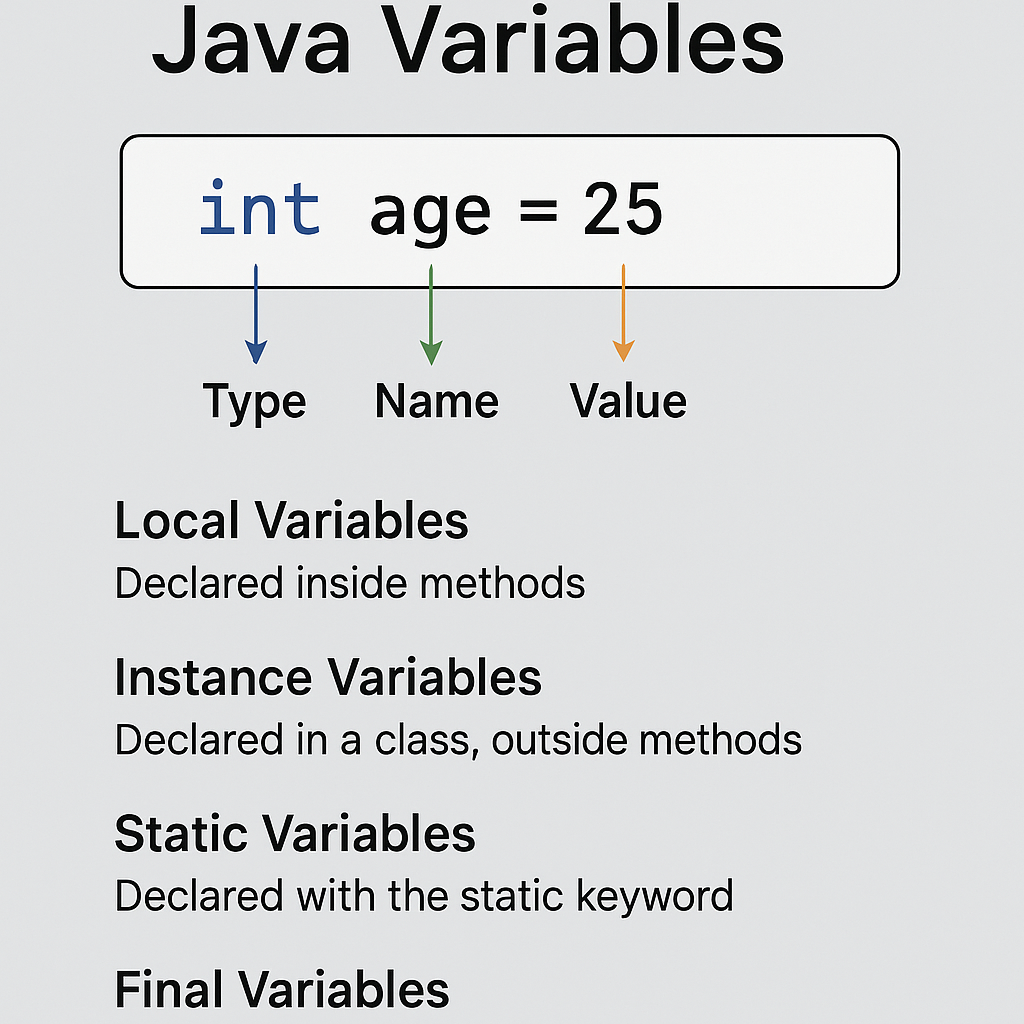 variables in java